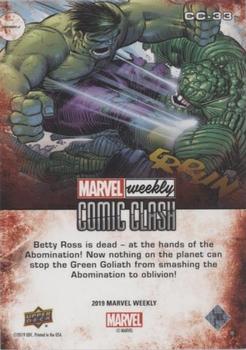 2019 Upper Deck Marvel Weekly - Comic Clash #CC-33 Hulk vs. Abomination Back