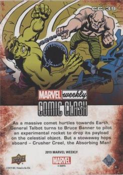 2019 Upper Deck Marvel Weekly - Comic Clash #CC-39 Hulk vs. Absorbing man Back