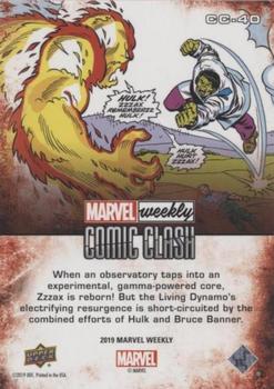 2019 Upper Deck Marvel Weekly - Comic Clash #CC-40 Hulk vs. Zzzax Back