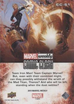2019 Upper Deck Marvel Weekly - Comic Clash #CC-51 Captain Marvel vs. Thanos Back