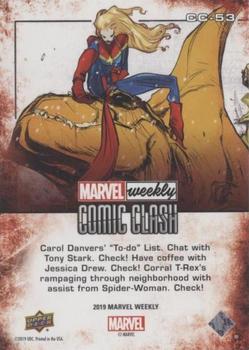 2019 Upper Deck Marvel Weekly - Comic Clash #CC-53 Captain Marvel vs. T-Rex Back