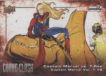 2019 Upper Deck Marvel Weekly - Comic Clash #CC-53 Captain Marvel vs. T-Rex Front