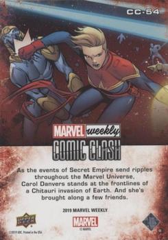2019 Upper Deck Marvel Weekly - Comic Clash #CC-54 Captain Marvel vs. Chitauri Back