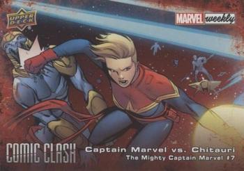 2019 Upper Deck Marvel Weekly - Comic Clash #CC-54 Captain Marvel vs. Chitauri Front