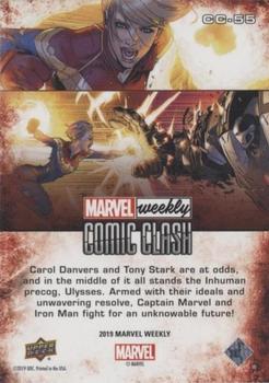 2019 Upper Deck Marvel Weekly - Comic Clash #CC-55 Captain Marvel vs. Iron Man Back