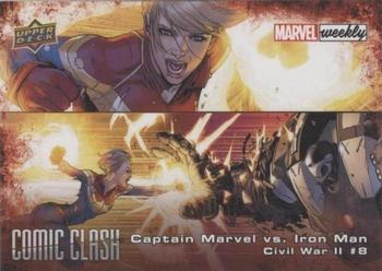 2019 Upper Deck Marvel Weekly - Comic Clash #CC-55 Captain Marvel vs. Iron Man Front