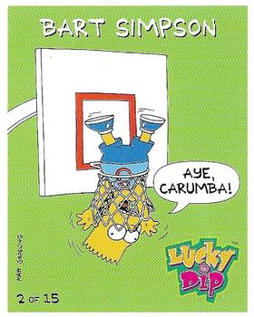 1996 Lucky Dip The Simpsons #2 Bart Simpson Front