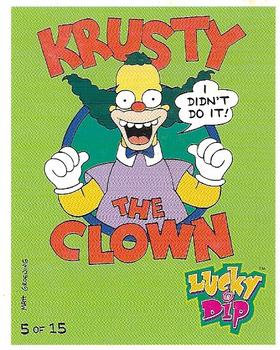 1996 Lucky Dip The Simpsons #5 Krusty the Clown Front