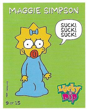 1996 Lucky Dip The Simpsons #9 Maggie Simpson Front