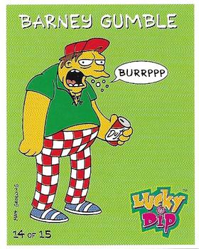 1996 Lucky Dip The Simpsons #14 Barney Gumble Front