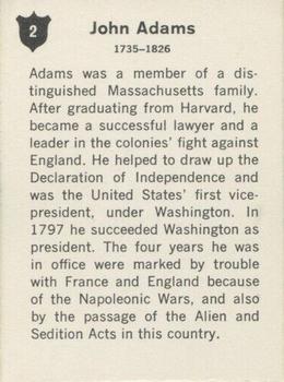 1960 Golden Press Presidents of the United States #2 John Adams Back
