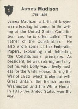 1960 Golden Press Presidents of the United States #4 James Madison Back