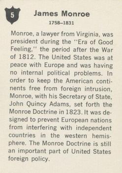 1960 Golden Press Presidents of the United States #5 James Monroe Back