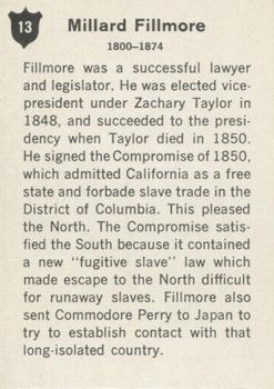 1960 Golden Press Presidents of the United States #13 Millard Fillmore Back
