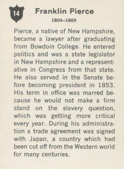 1960 Golden Press Presidents of the United States #14 Franklin Pierce Back
