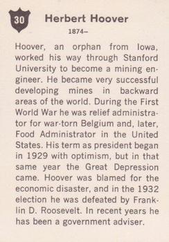 1960 Golden Press Presidents of the United States #30 Herbert Hoover Back