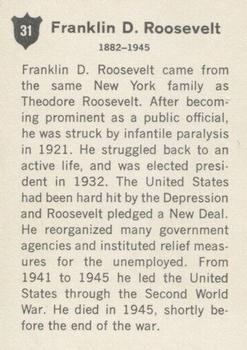 1960 Golden Press Presidents of the United States #31 Franklin D. Roosevelt Back