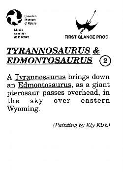 1993 Canadian Museum of Nature Series 1 Prehistoric Animals #2 Tyrannosaurus & Edmontosaurus Back
