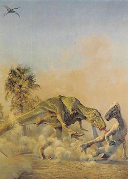 1993 Canadian Museum of Nature Series 1 Prehistoric Animals #2 Tyrannosaurus & Edmontosaurus Front