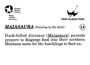 1993 Canadian Museum of Nature Series 1 Prehistoric Animals #14 Maiasaura Back