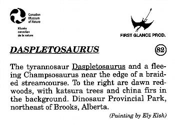 1993 Canadian Museum of Nature Series 1 Prehistoric Animals #82 Daspletosaurus Back