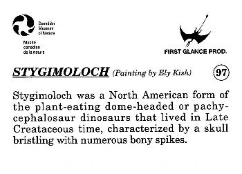 1993 Canadian Museum of Nature Series 1 Prehistoric Animals #97 Stygimoloch Back
