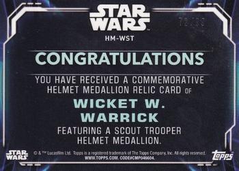 2021 Topps Star Wars: Battle Plans - Helmet Medallion Cards Green #HM-WST Wicket W. Warrick Back