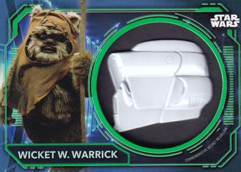 2021 Topps Star Wars: Battle Plans - Helmet Medallion Cards Green #HM-WST Wicket W. Warrick Front