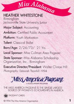 1994 Miss America Pageant Contestants #1 Heather Whitestone Back