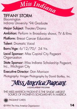 1994 Miss America Pageant Contestants #14 Tiffany Storm Back