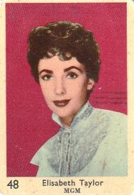 1957 Dutch Gum Large Number Series #48 Elizabeth Taylor Front