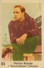 1957 Dutch Gum Large Number Series #83 Marlon Brando Front