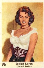 1957 Dutch Gum Large Number Series #96 Sophia Loren Front