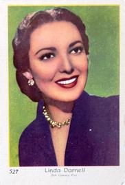 1955 Dutch Gum Set 8 (Numbered) #527 Linda Darnell Front