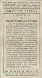 1934 Wills's Safety First #6 Overtaking In Towns Back