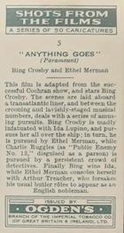 1936 Ogden's Shots From the Films #5 Bing Crosby / Ethel Merman Back
