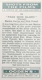 1936 Ogden's Shots From the Films #34 Marion Davies / Dick Powell Back