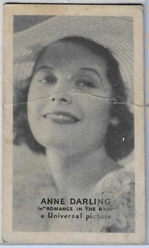 1934 Golden Grain Motion Picture Stars - T84 #NNO Anne Darling Front