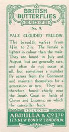 1935 Abdulla British Butterflies #9 Pale Clouded Yellow Back