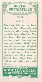 1935 Abdulla British Butterflies #17 Wall Back