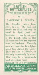 1935 Abdulla British Butterflies #23 Camberwell Beauty Back