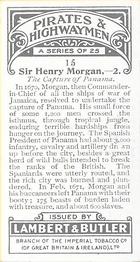 1925 Wills's Pirates & Highwaymen #15 Sir Henry Morgan - 2 Back