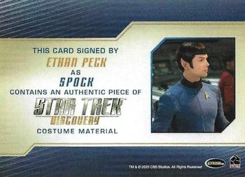 2020 Rittenhouse Star Trek Discovery Season Two - Relics Autographs #NNO Ethan Peck Back