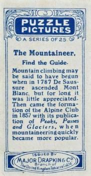 1926 Major Drapkin & Co. Puzzle Pictures (Small) #3 The Mountaineer Back