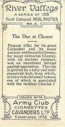 1926 Cavanders Army Club Cigarettes River Valleys (Small) #8 The Dee at Chester Back