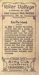 1926 Cavanders Army Club Cigarettes River Valleys (Small) #15 Eel-Pie Island Back