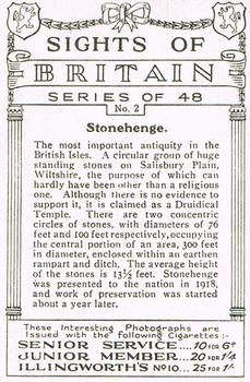 1936 Pattreiouex Sights of Britain #2 Stonehenge Back