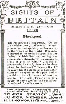 1936 Pattreiouex Sights of Britain #23 Blackpool Back