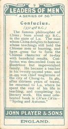 1925 Player's Leaders of Men #9 Confucius Back