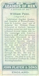 1925 Player's Leaders of Men #36 William Penn Back